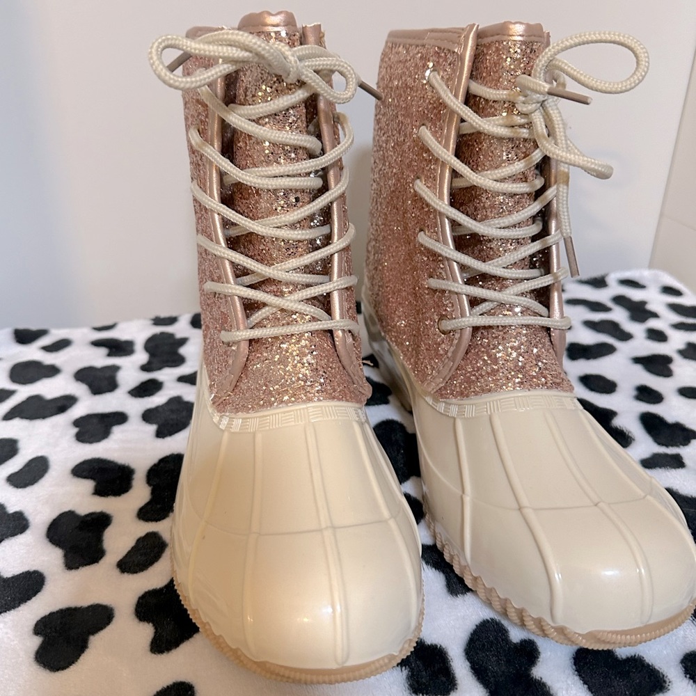 SUGAR - Rose Gold Sparkle Boots